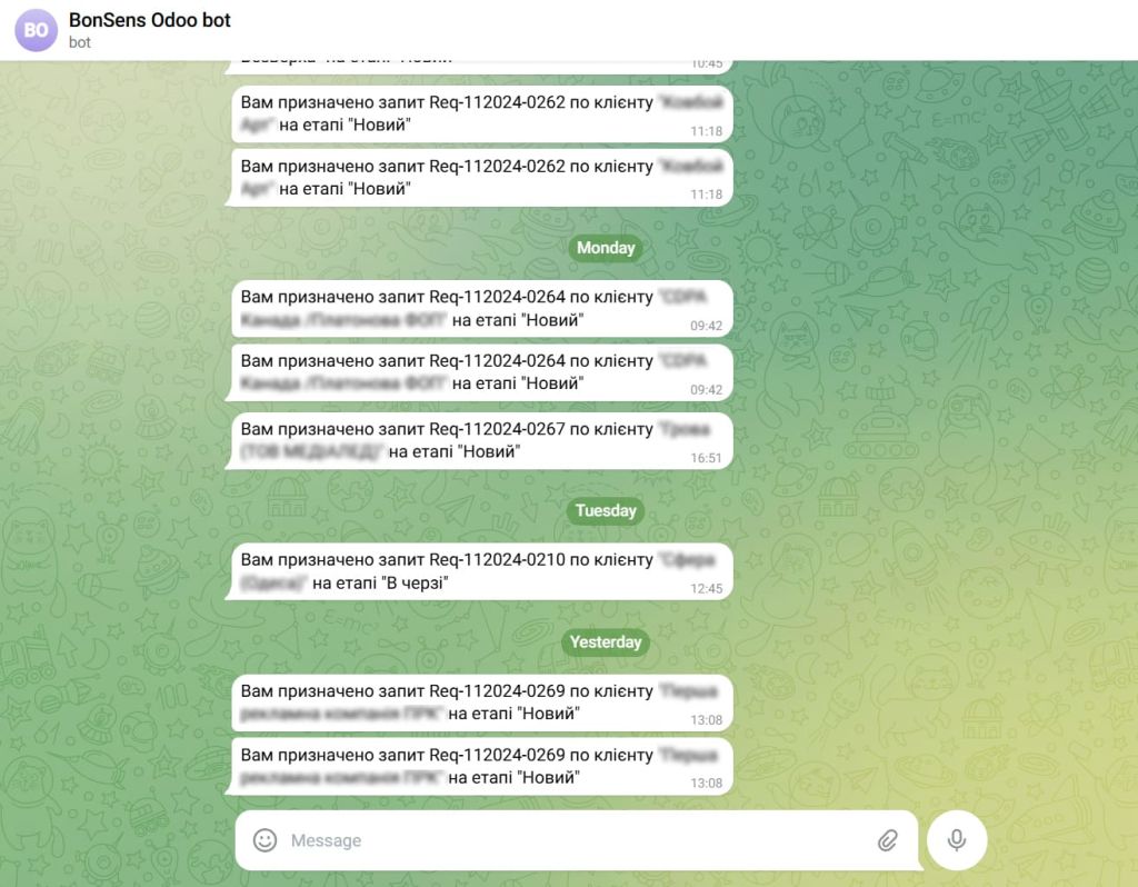 Сповіщення про завдання в Телеграм